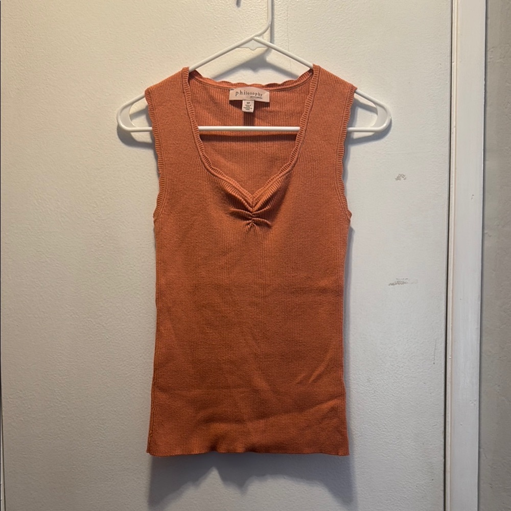 Philosophy Fitted Cut Out Tank Top